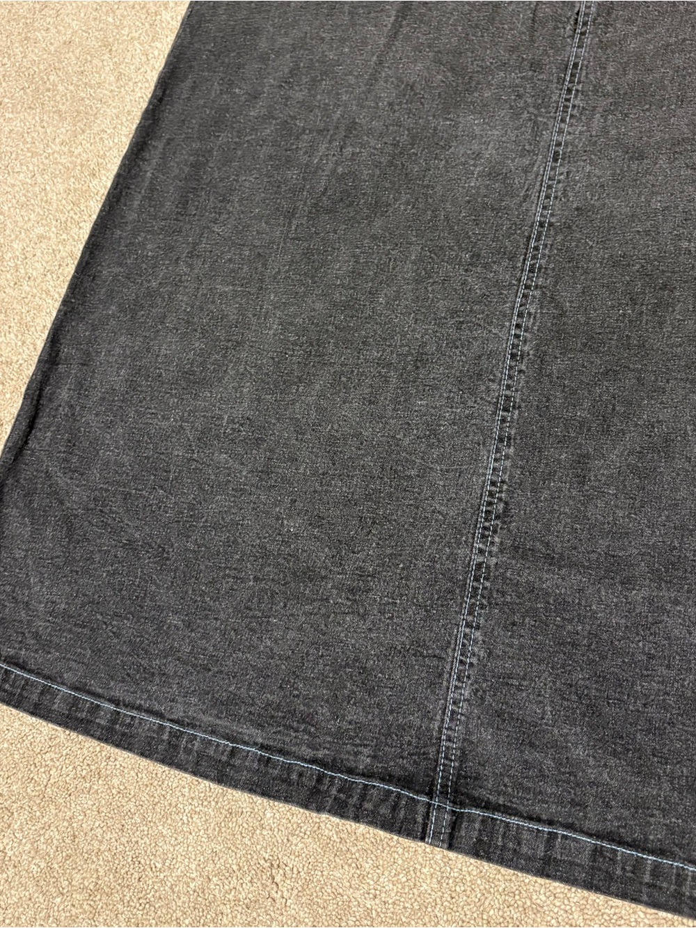 Denim 24/7 Womens Midi Jean Skirt Cargo Zip Pockets Y2K Gray, Sz 24W - Picture 4 of 8